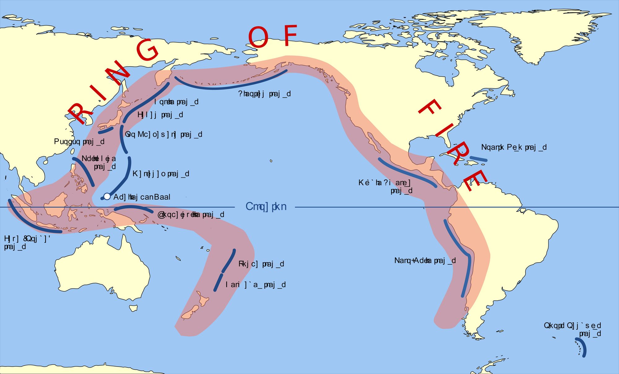 Pacific Ring of Fire. Source: Wikimedia Commons