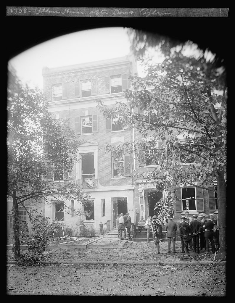   Attorney-General Palmer's Washington home in the aftermath of Valdinoci's bomb. Source: FBI