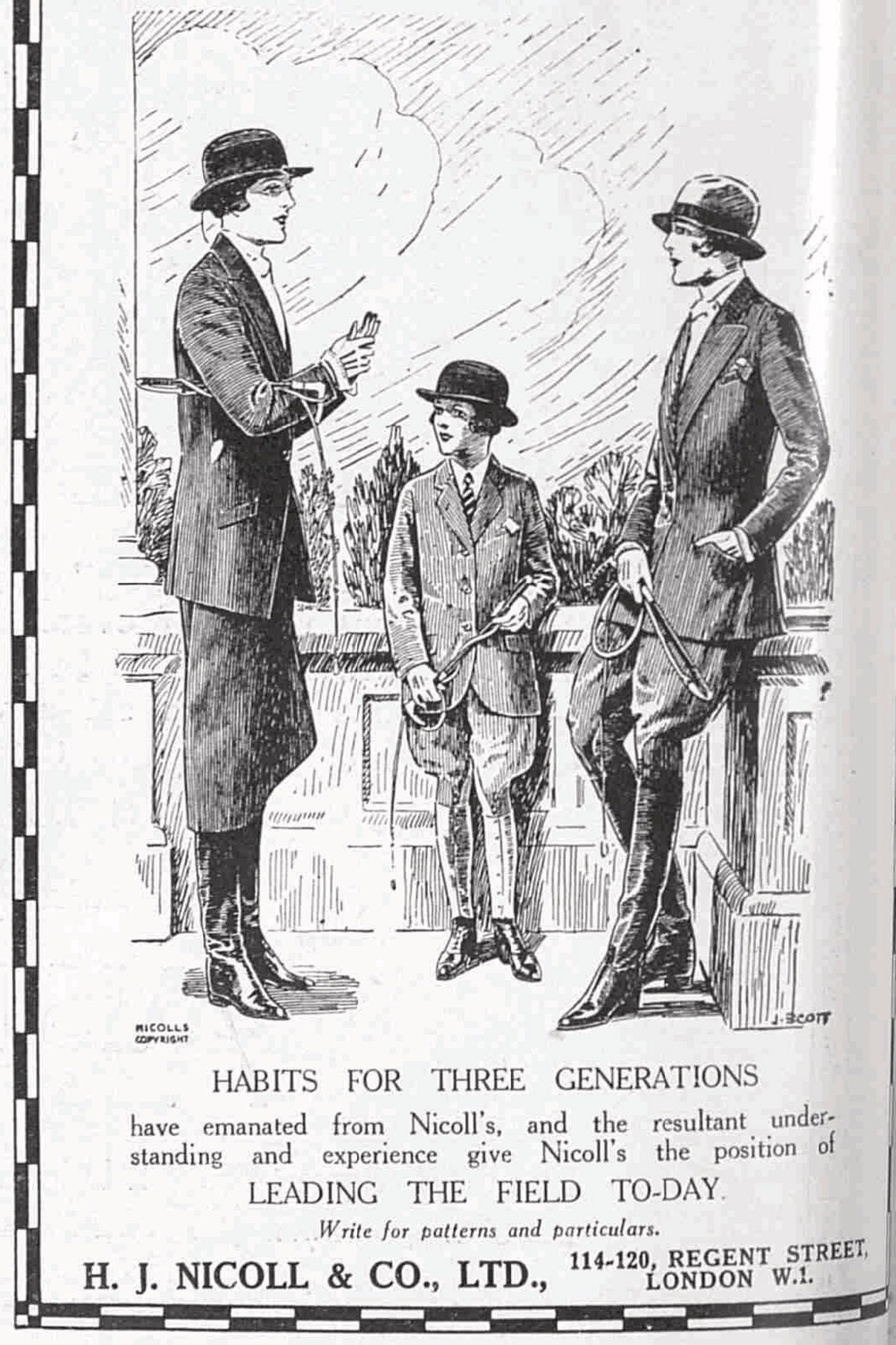 H.J. Nicoll & Co Advert. Source: British Newspaper Archive