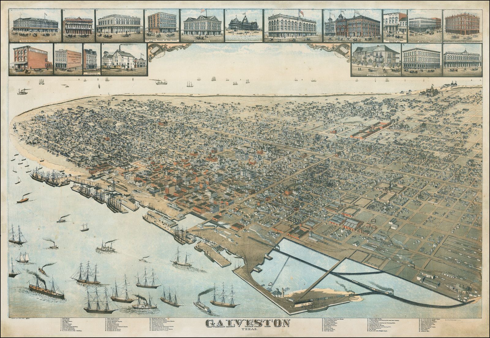 Augustus Koch's 1885 Map of Galveston: Rare Maps